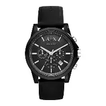 Relógio Empório Armani: Chronograph Movement and 46 mm Case Size with Stainless Steel, Leather or Silicone Strap